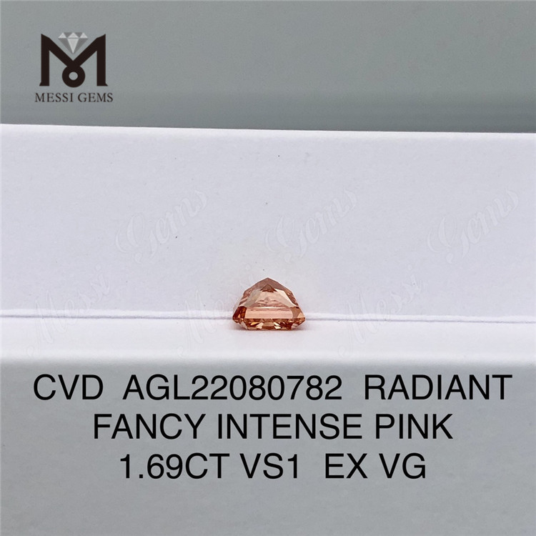 1.69CT 팬시 인텐스 핑크 VS1 EX VG 래디언트 랩 다이아몬드 CVD AGL22080782