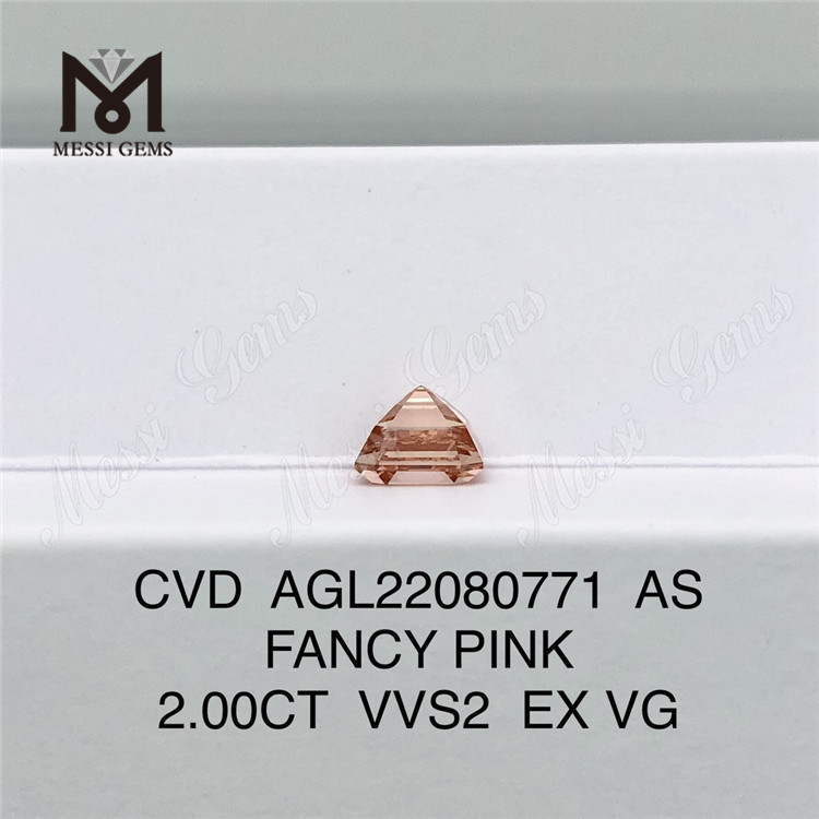 2.00CT 팬시 핑크 VVS2 EX VG CVD AS 랩 다이아몬드 AGL22080771