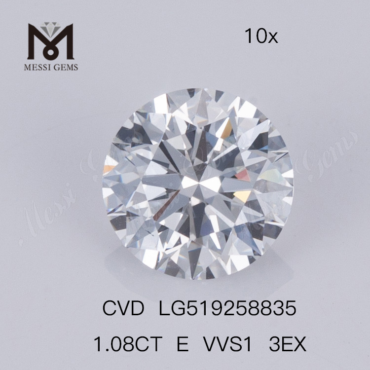 1.08CT E VVS1 저렴한 인공 다이아몬드 3EX 루즈 합성 다이아몬드 CVD