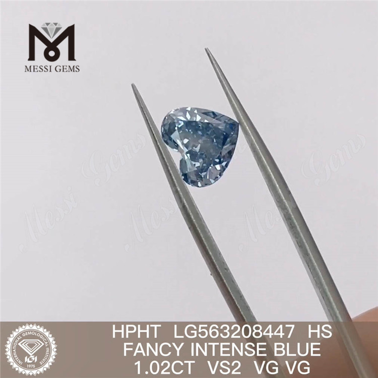 1.02CT HS FANCY INTENSE BLUE VS2 VG VG 랩그로운 다이아몬드 HPHT LG563208447