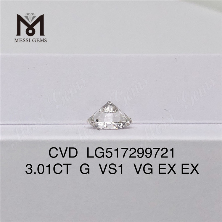 3.012캐럿 G 컬러 VS1 선명도 공장 가격 재고 빠른 배송 실험실에서 재배한 cvd 다이아몬드