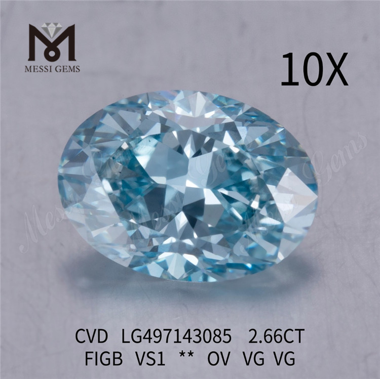2.66CT FANCY INTENSE GREENISH BLUE VS1 OV VG VG 랩 다이아몬드 CVD LG497143085