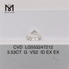 3.53CT G VS2 ID EX EX 실험실 성장 다이아몬드 라운드 컷 루즈 합성 다이아몬드 IGI