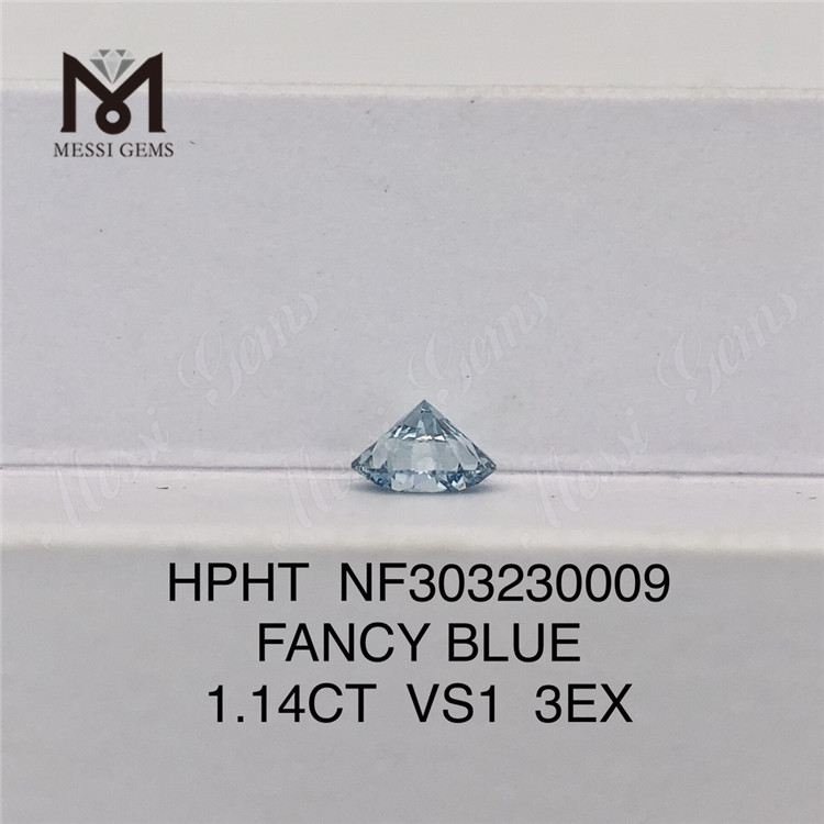 1.14CT VS1 3EX 팬시 블루 라운드 루즈 랩 다이아몬드 HPHT NF303230009