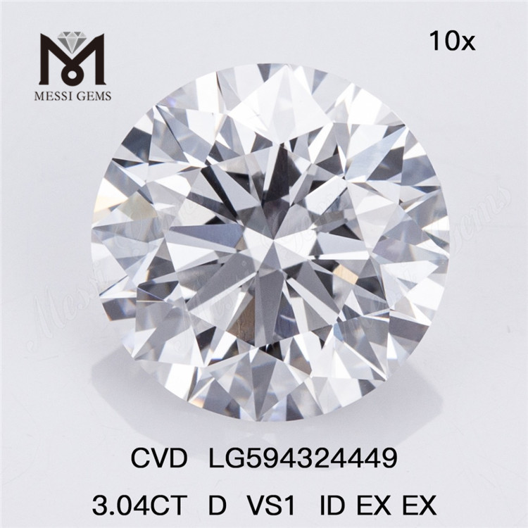  3.04CT D VS1 ID EX EX 라운드 CD 성장 다이아몬드 LG594324449