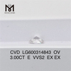 다이아몬드 LG600314843의 타원형 Cvd용 3CT E VVS2 EX 모든 주얼리 요구 사항丨Messigems