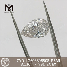 3.11CT F VS1 PEAR Cvd 루즈 다이아몬드 디자이너를 위한 지속 가능한 우아함丨Messigems CVD LG608398808