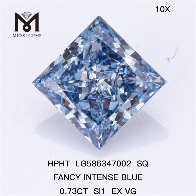 0.73CT SI1 EX VG SQ HPHT 팬시 인텐스 블루 HPHT 다이아몬드 LG586347002