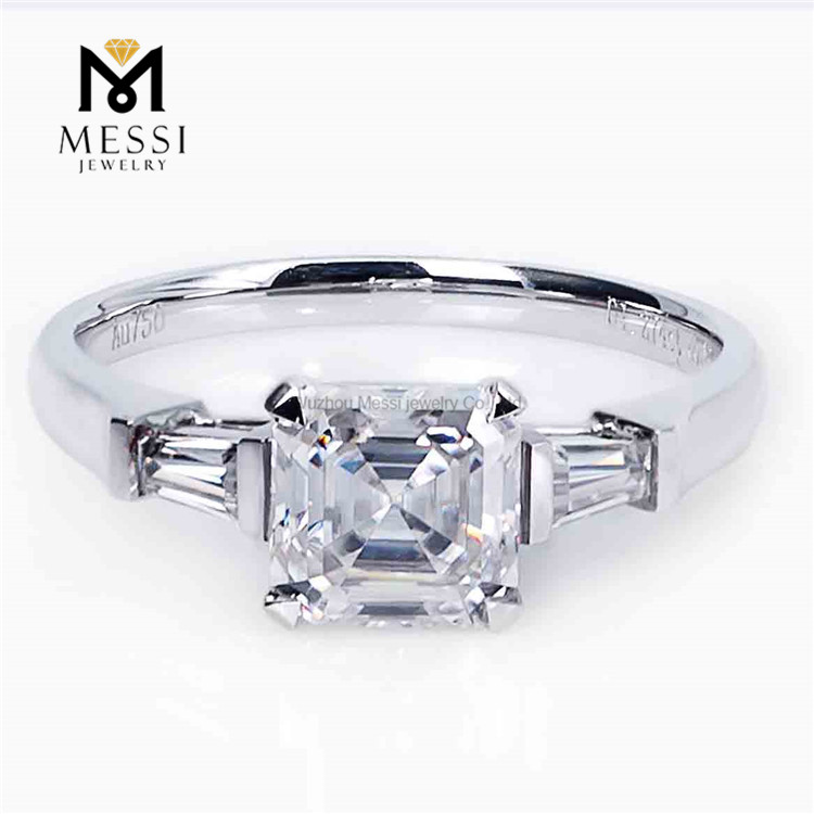 18k 로즈 골드 여성 약혼 웨딩 주얼리 쓰리 스톤 다이아몬드 반지