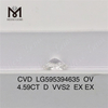 4.59CT D VVS2 EX EX OV 4.5ct CVD 루즈 다이아몬드 LG595394635