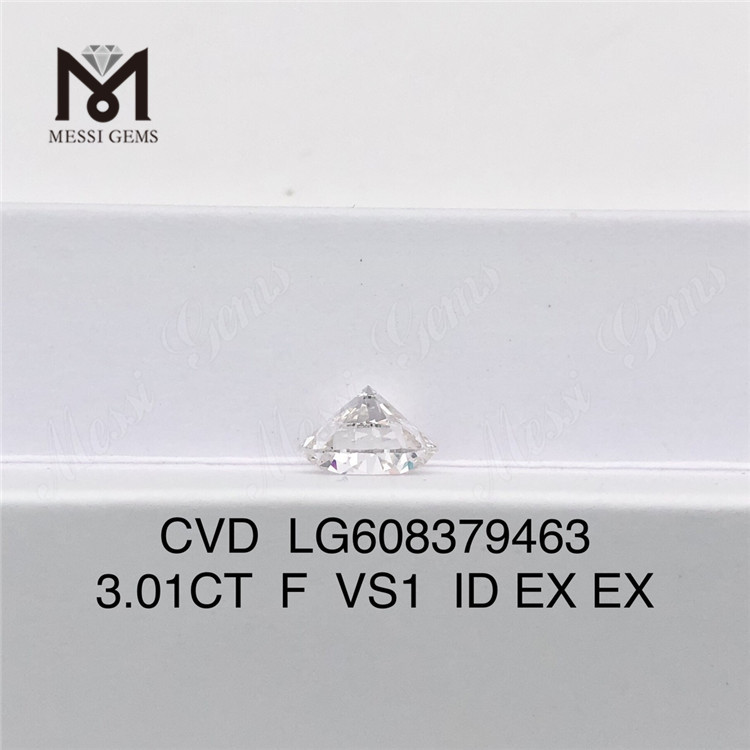 3.01CT F VS1 라운드 3ct cvd 랩 다이아몬드 에코 젬스톤丨Messigems LG608379463