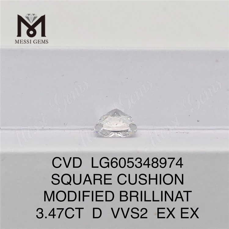 3.47CT D VVS2 쿠션 IGI 인증 다이아몬드 VVS, VVS 품질의 반짝임을 공개丨Messigems LG605348974 