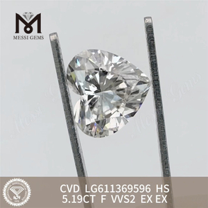 5.19CT F HS VVS2 CVD 랩그로운 다이아몬드 최고의 가격 LG611369596丨Messigems