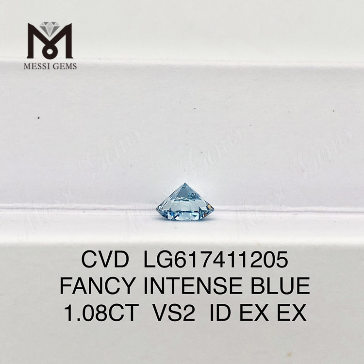 1.08CT VS2 FANCY INTENSE BLUE 연구소에서 제작한 컬러 다이아몬드丨Messigems CVD LG617411205
