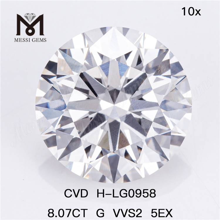 8.06CT G VVS2 ID EX EX 벌크 CVD 다이아몬드: 신뢰할 수 있는 품질 LG602336105丨Messigems